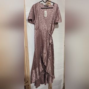Simplee pink silk dress large